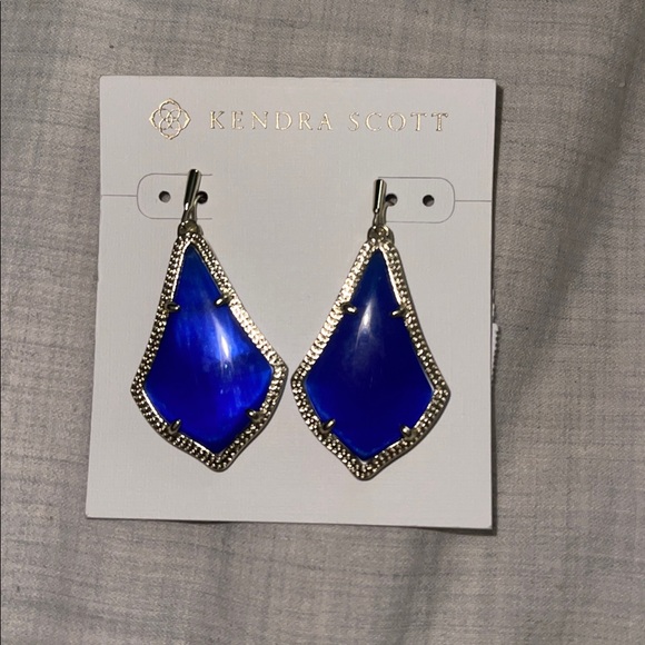 New Kendra Scott Alex Earrings in Cobalt Blue - Picture 2 of 7